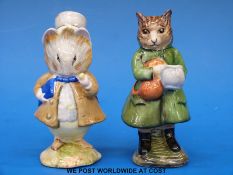 Two (BP3b) Beswick Beatrix Potter figures: Simpkin and Amiable Guinea-Pig version one both with