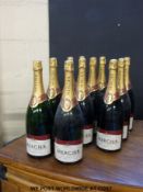 Eleven Mercier dummy champagne bottles