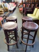 Four bentwood stools