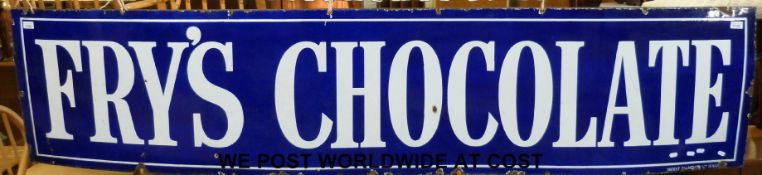 A large Fry's chocolate enamel advertising sign (51 x 230cm)