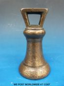 A Georgian 4lb bell weight stamped with royal cyphers for George III and William IV,
