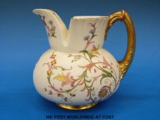 A Royal Worcester blush ivory pedestal cream jug,