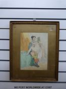 After Thomas Rowlandson, two hand coloured erotic cartoons,