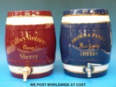 Two decorative sherry casks,