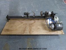A woodworking lathe
