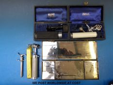 A cased vintage opthalmoscope by Theodore Hamblin, London,