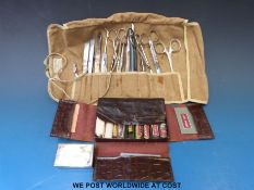A surgeon's field set in canvas roll by S.