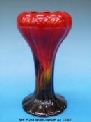 A Doulton flambe Sung tulip shaped vase (H18cm)