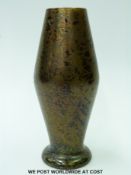 Royal Brierley iridescent glass vase of double tapering form (17cm tall)