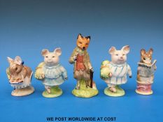 Five Beatrix Potter figures to include Mr Tod