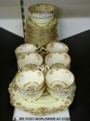 Two part tea and coffee sets by Royal Paragon and Cauldon.