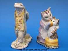 Two (BP3b) Beswick Beatrix Potter figures: Tabitha Twitchett and Moppet and Sir Isaac Newton,