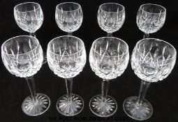 A set of eight Waterford Crystal hock glasses (height 19cm)