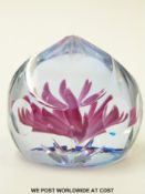 Caithness Ruby Trio faceted glass paperweight, limited edition 54 of 500 etched to base,
