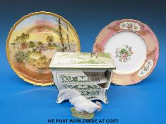 A Royal Doulton Huntley & Palmer biscuit barrel, Copenhagen cockerel,