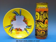 A Poole bowl together with a Poole pottery vase possibly by Carol Cutler