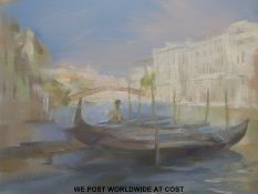 Philip James oil 'Grand Canal Venice' signed and label verso (48 x 58cm)