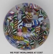 Baccarat glass paperweight with various scrambled  multicoloured tubes and cane dated 1847, 6.