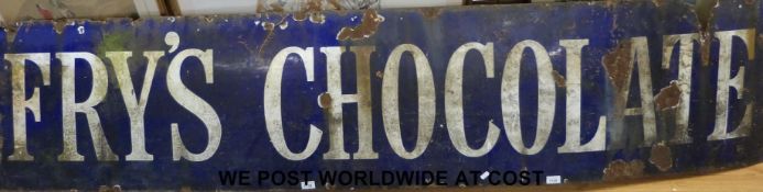 A Fry's Chocolate blue enamel sign (51 x 230cm)