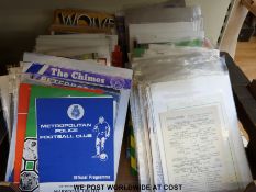 Football programmes: Uxbridge, Queens Park Rangers, Woodford Town, Clapton, Wolves, York, Watford,