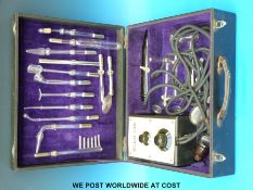 A Helio-Lux ultra violet wand treatment set in original fitted case
