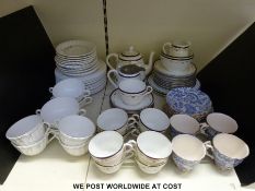 Royal Worcester Green Bamboo tea set, soup, bowls,