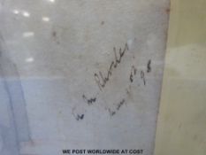 In the manner of Spy, gentleman with umbrella, indistinctly inscribed possibly A.M.