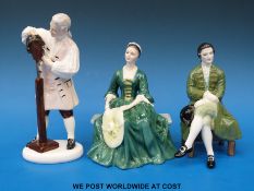 Three Royal Doulton figures from The Williamsburg Series