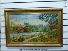 Gerald Hodgson oil on board 'Leeds Castle, Richmond,