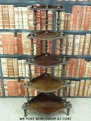 A mahogany corner whatnot (height 127cm)
