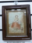 Five various 19thC watercolours, mainly children in a rural setting (the largest 30.