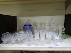 A collection of cut crystal and glassware to include suite of glasses,
