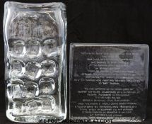 Eddie King (ex Whitefriars) Nuts & Bolts vase hand finished by Adam Aaronson engraved number 2 of 2