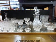 A collection of glassware to include Waterford and Stuart Crystal, ship's decanter,