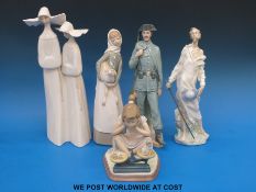 Five Lladro and Nao figures
