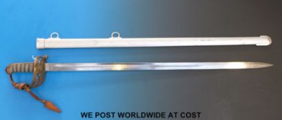 An 1889 pattern Sergeant NCO's sword in metal scabbard blade impressed Mole Birmingham and 10/95
