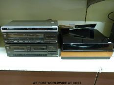 A complete hi-fi music system including  a Garrard AP760 turntable,