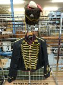 A costume Hussars tunic together with costume Hussars fur hat (approximately 40