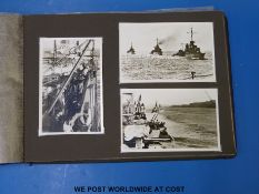 A photograph album stamped to front Meire Kriegserinnerungen and with Kriegsmarine flag,