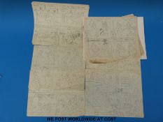 Robbie Robertson writer and artist on comics of the 1930's-1960's original art sketches being
