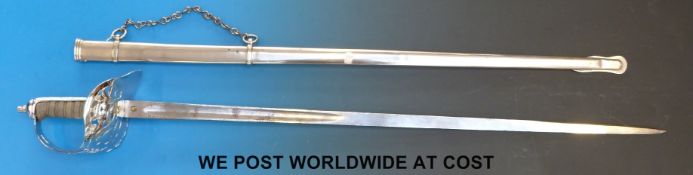 An 1895 style infantry officer's sword engraved 'Hanman of Calcutta' to blade