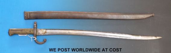 A French 1874 pattern bayonet metal scabbard