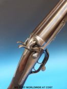 T Miller 10-bore side-by-side hammer action shotgun with line engraving to the locks,