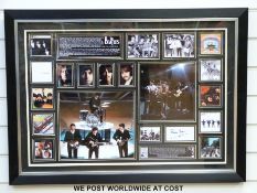 A framed and glazed montage in miniature of The Beatles album covers.