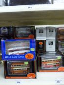 Twenty-nine Exclusive First Editions (EFE) diecast model buses and coaches including De Lux series