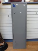 A seven-gun metal gun cabinet