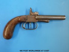 A 10mm side by side pinfire pistol c1850,