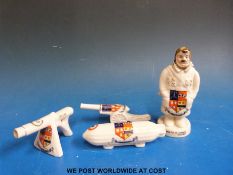A group of WWI related Carlton crested ware,