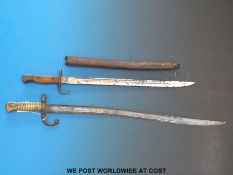 Two 19thC bayonets including a French 1874 pattern example