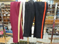 Two pairs of dress uniform trousers, one all ranks No1 Man's, the other Dress Blue O.